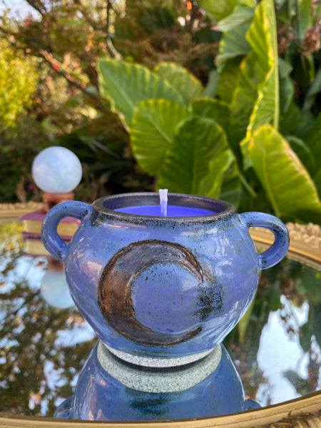 Crescent Luna cauldron candle
