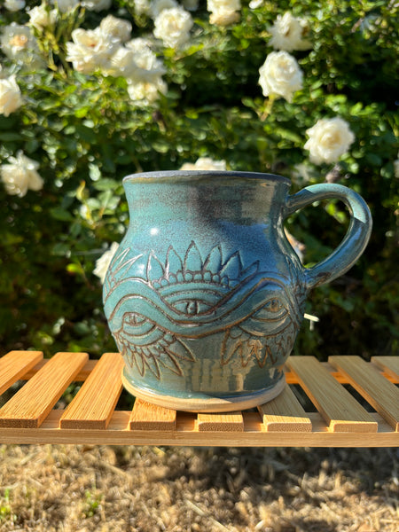 Eyes above, eyes below mug